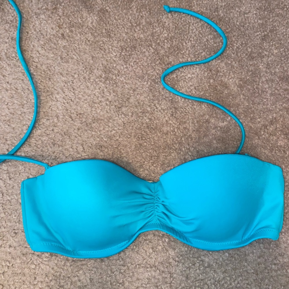 Victora’s Secret blue bandeau swim top